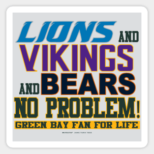 Lions and Vikings and Bears Magnet